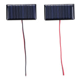 Eujgoov 2-Pack 0.3W 5V Polysilicon Micro Solar Cells (68x36mm) for Emergency Lights & DIY Projects
