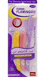 Feather Blooming 3-Piece Flamingos Ladies Razor Set - Yellow, Pink & Purple - Smooth & Gentle Hair Removal