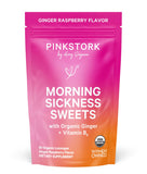 Pink Stork Morning Sickness Candy - Ginger Raspberry + Vitamin B6 (30 Pieces, 120g)