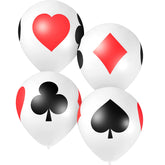 12 Inch Casino Card Night Latex Balloons - 50 Pack Poker Balloons for Casino Party Decorations