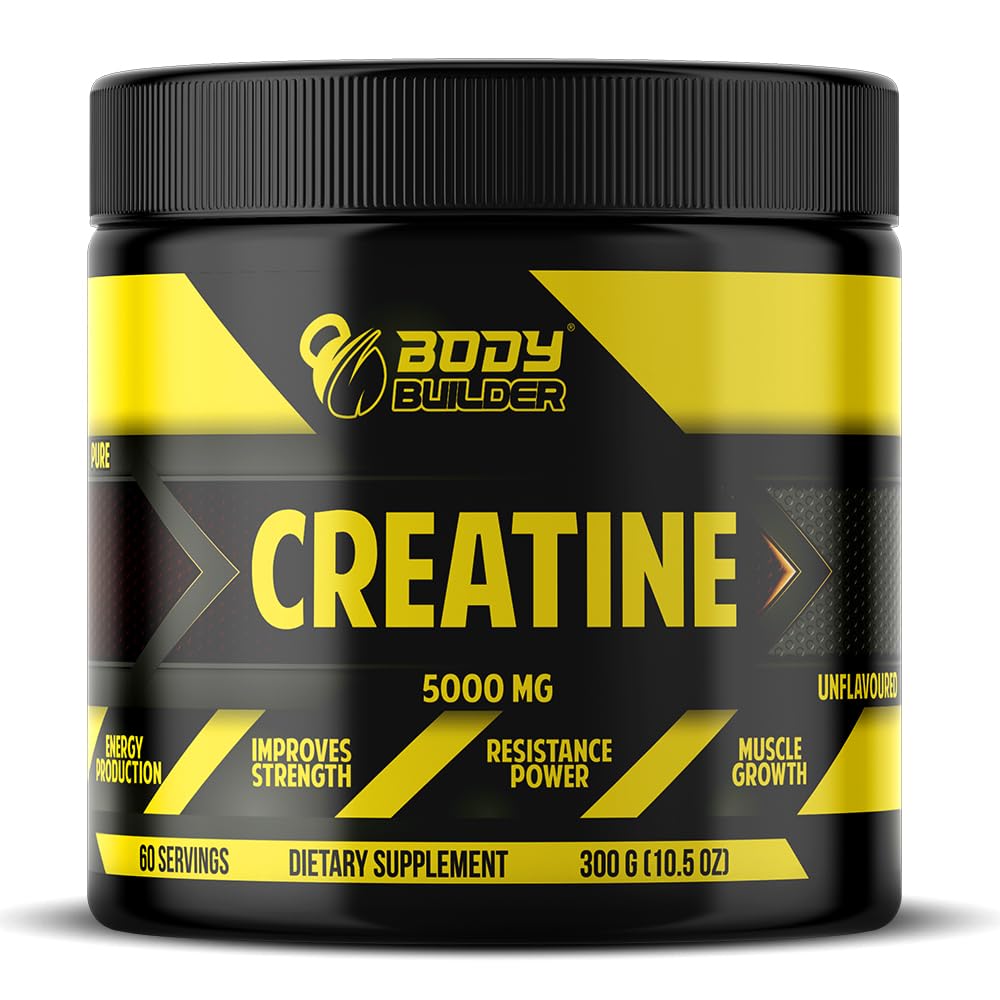 Body Builder Creatine Monohydrate Powder - 300g Unflavored for Muscle Growth & Performance