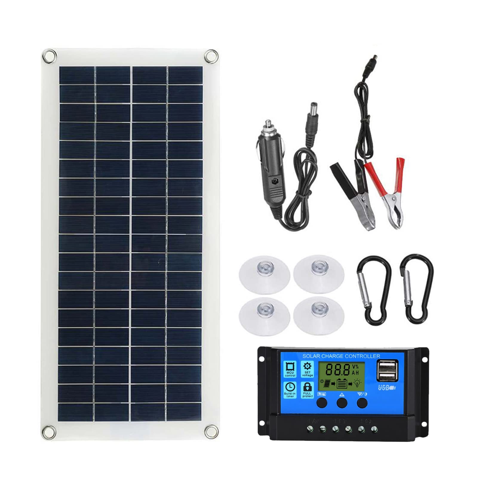 20W Eacam Flexible Solar Panel Kit - 12V USB Controller for RV & Phone
