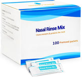 100 Pre-Mixed Saline Packets for Neti Pots & Nasal Irrigation Systems - Allergy & Congestion Relief