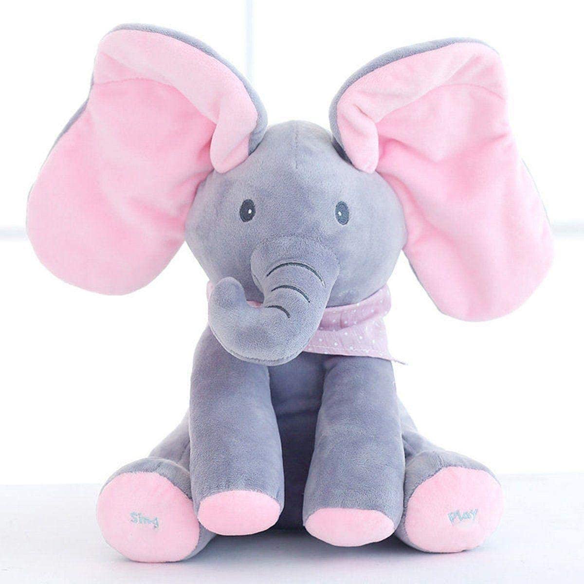Arabest Elephant Stuffed Animals - Singing Flappy Ears Plush Toy for Babies and Toddlers