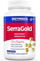 Enzymedica SerraGold High Potency Serrapeptase Enzyme Support 120 Capsules