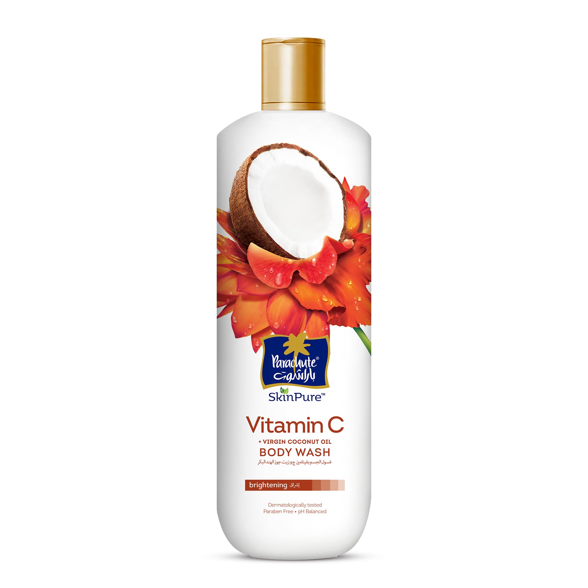 Parachute Skin Pure Body Wash with Vitamin C & 100% Virgin Coconut Oil – Brightening & pH Balancing – 400ml