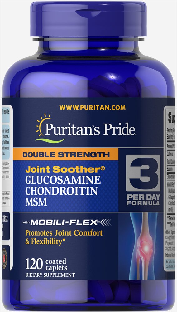 Puritan's Pride Glucosamine Chondroitin Joint Soother with MSM, 120 Caplets