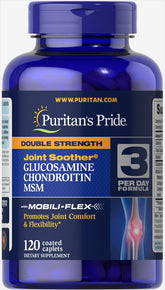 Puritan's Pride Glucosamine Chondroitin Joint Soother with MSM, 120 Caplets