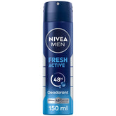 NIVEA MEN Fresh Active Antibacterial Deodorant Spray - 48H Protection, 150ml