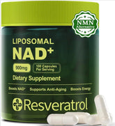 NAD Supplement with Resveratrol - 120 Capsules for Cellular Health & Anti-Aging