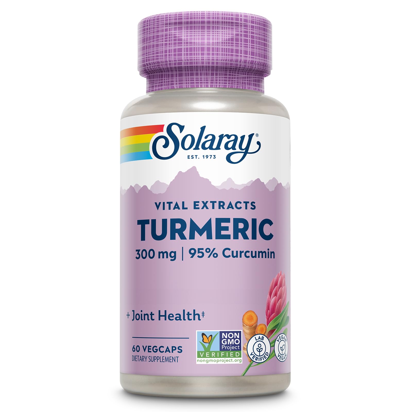 Solaray Turmeric Root Extract - 300 mg - 60 VegCaps - Natural Turmeric Supplement for Joint & Digestive Health