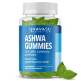 Ashwagandha Gummies - Non-GMO Calm Mood Adrenal Support, Gluten-Free Strawberry Gummies, Women and Men, 60 Count