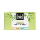 Pee Safe Organic Cotton Sanitary Pads - Biodegradable Quarterly Pack of 32 (14 Regular + 18 Overnight)
