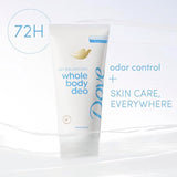 Dove Whole Body Deo Aluminum Free Invisible Cream Deodorant - Unscented - 72h Odor Control - 2.5 oz