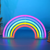 DWOOKE Neon Rainbow Light - USB or Battery Powered Colorful LED Sign Decor for Girls Room, Party & Christmas