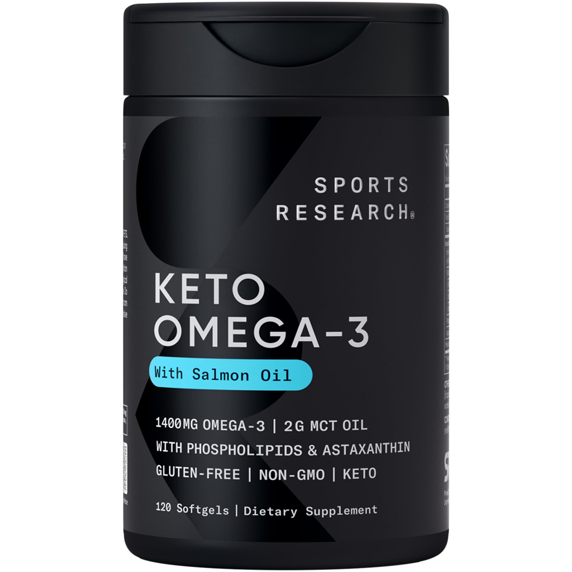 Sports Research Keto Omega-3 Salmon Oil + MCT Oil 120 Softgels