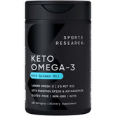 Sports Research Keto Omega-3 Salmon Oil + MCT Oil 120 Softgels