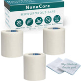 Paper Surgical Tape 2" x 11yd with 10pc Gauze Pads - Microporous Medical Tape for Sensitive Skin