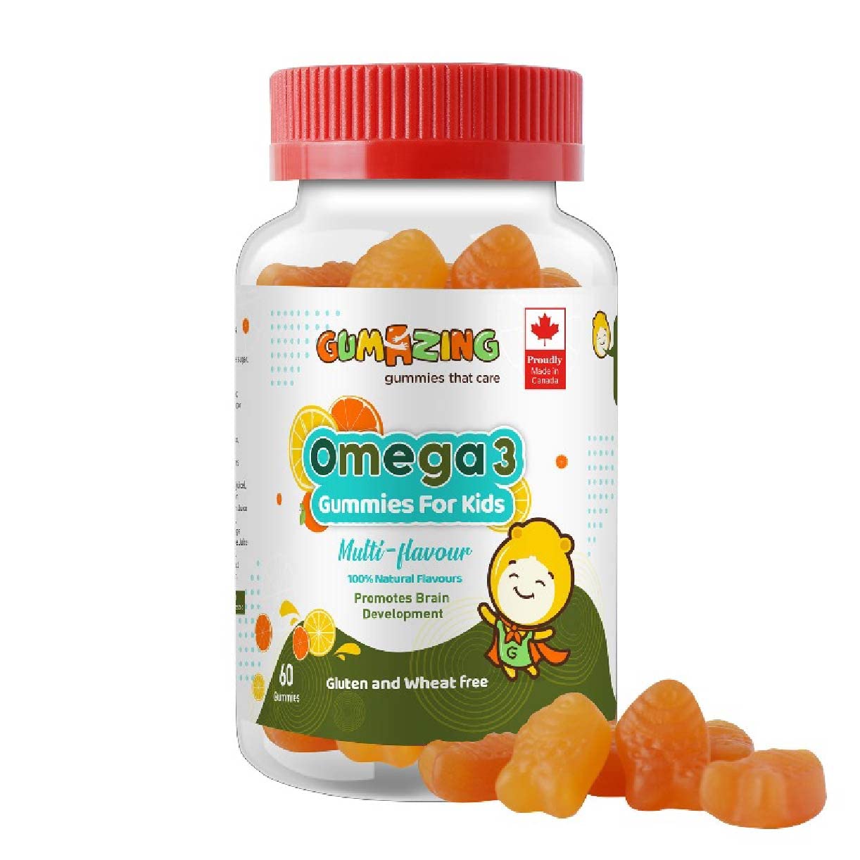 GUMAZING Omega-3 for Kids - Brain & Eye Support, 60 Count DHA & EPA Supplement