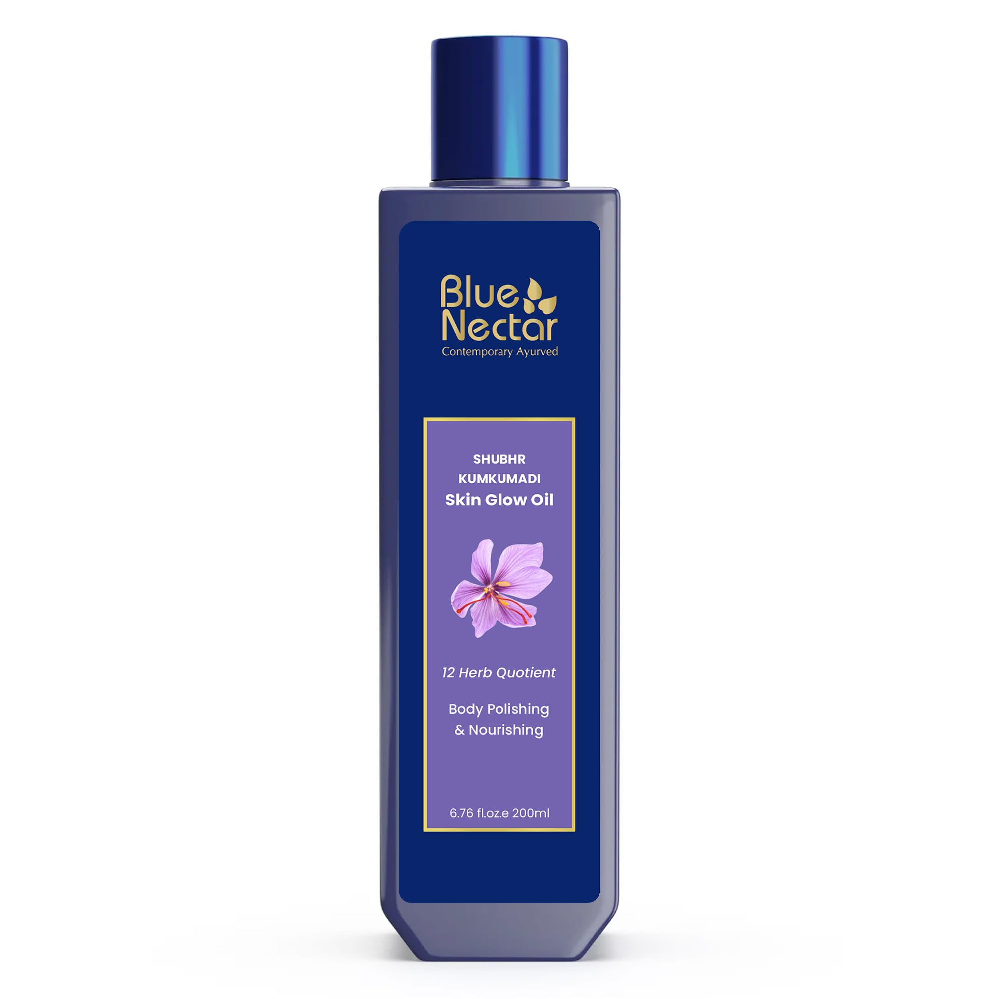 Blue Nectar Kumkumadi Glowing Body Oil - Dry Skin & Relaxation (200ml)