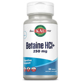 KAL Betaine HCL with Pepsin - Digestive Health Enzyme Supplement, 100 Tablets