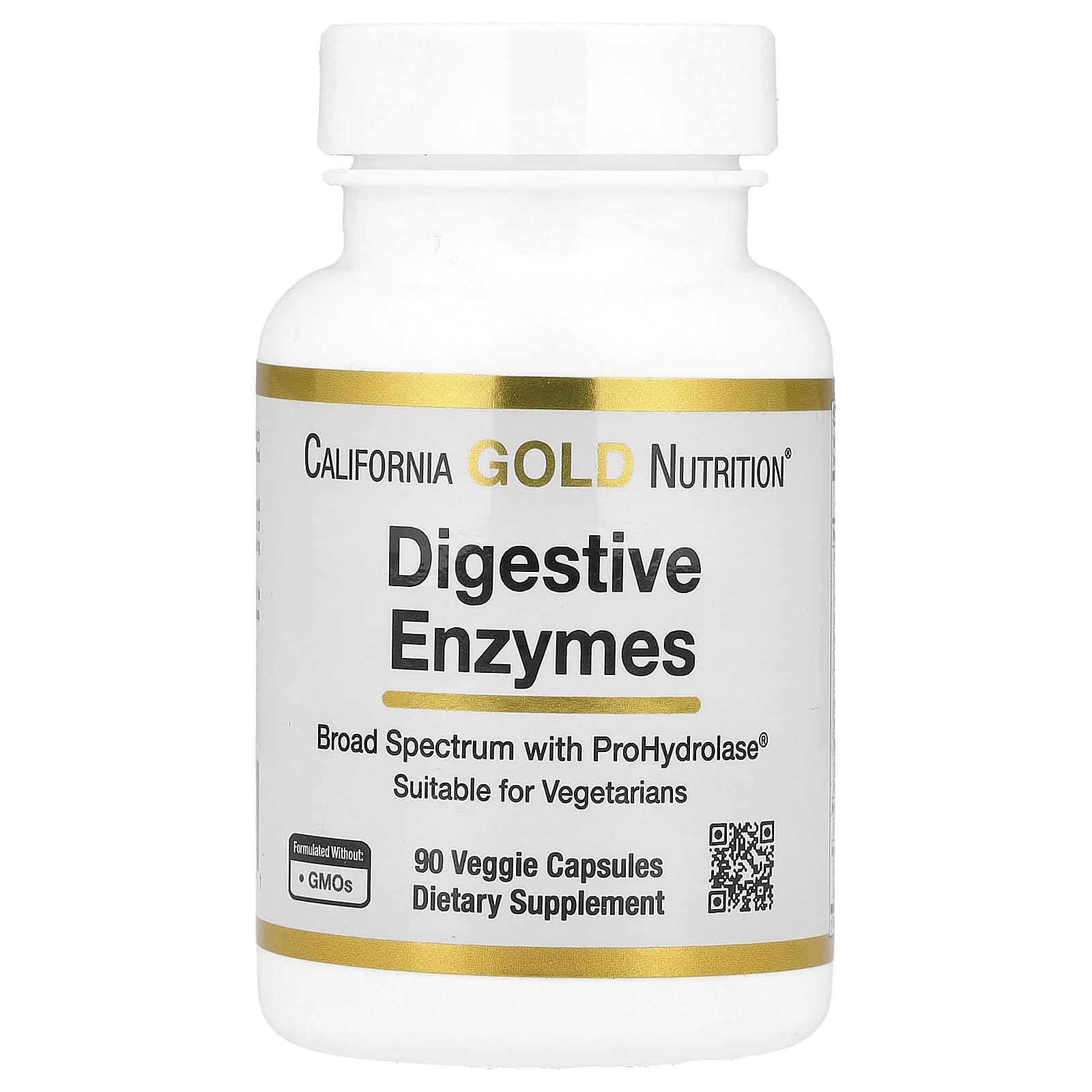 California Gold Nutrition Digestive Enzymes – ProHydrolase® & Amylase Blend – 90 Veggie Capsules for Optimal Digestion & Nutrient Absorption