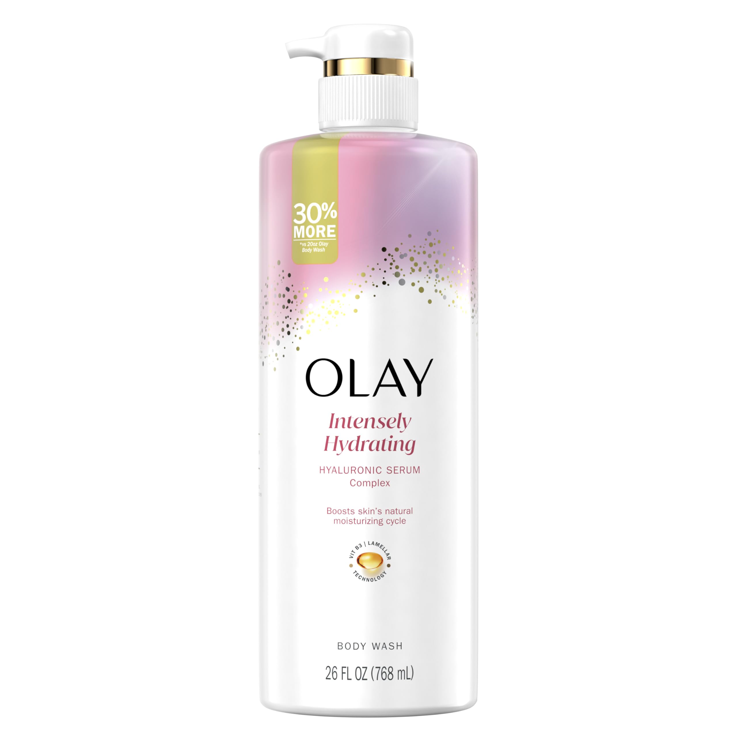 Olay Body Wash for Women with Hyaluronic Acid Serum Complex – Intensely Hydrating & Paraben-Free – 26 fl oz