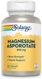 Solaray Magnesium Potassium Aspartates - Energy & Muscle Support (120 Caps)