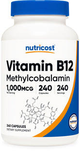 Nutricost Vitamin B12 (Methylcobalamin) 1000mcg - 240 Capsules - Vegetarian, Non-GMO & Gluten Free