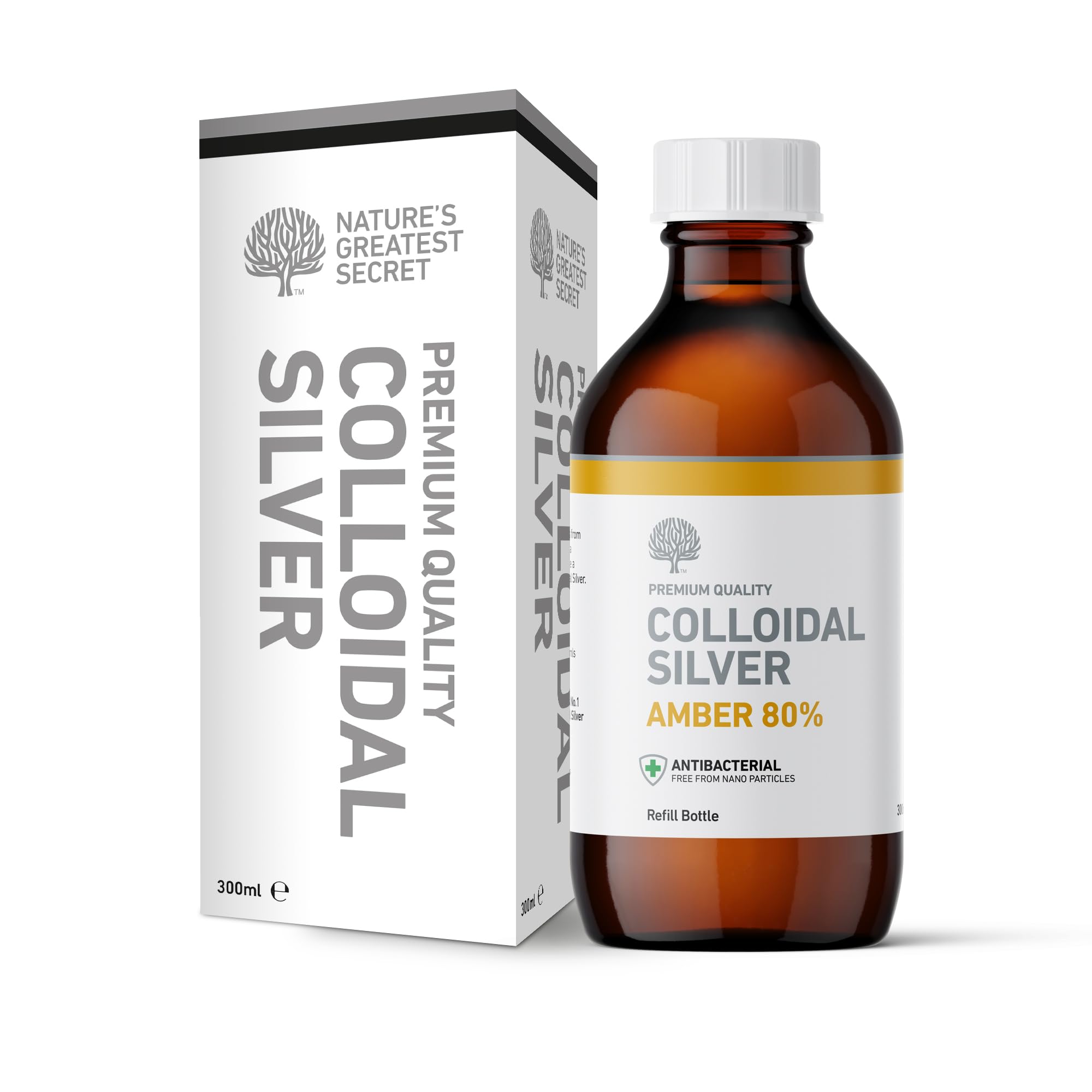 Nature's Greatest Secret Colloidal Silver Pure Amber Bottle, 60g