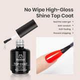 Beetles 2 Pcs 15ml No Wipe Gel Top Coat And Base Coat Set Shine Finish And Long Lasting Soak Off Led Nail Lamp Gel Base Top Coat Finish Nail Art Design Manicure Gifts For Women