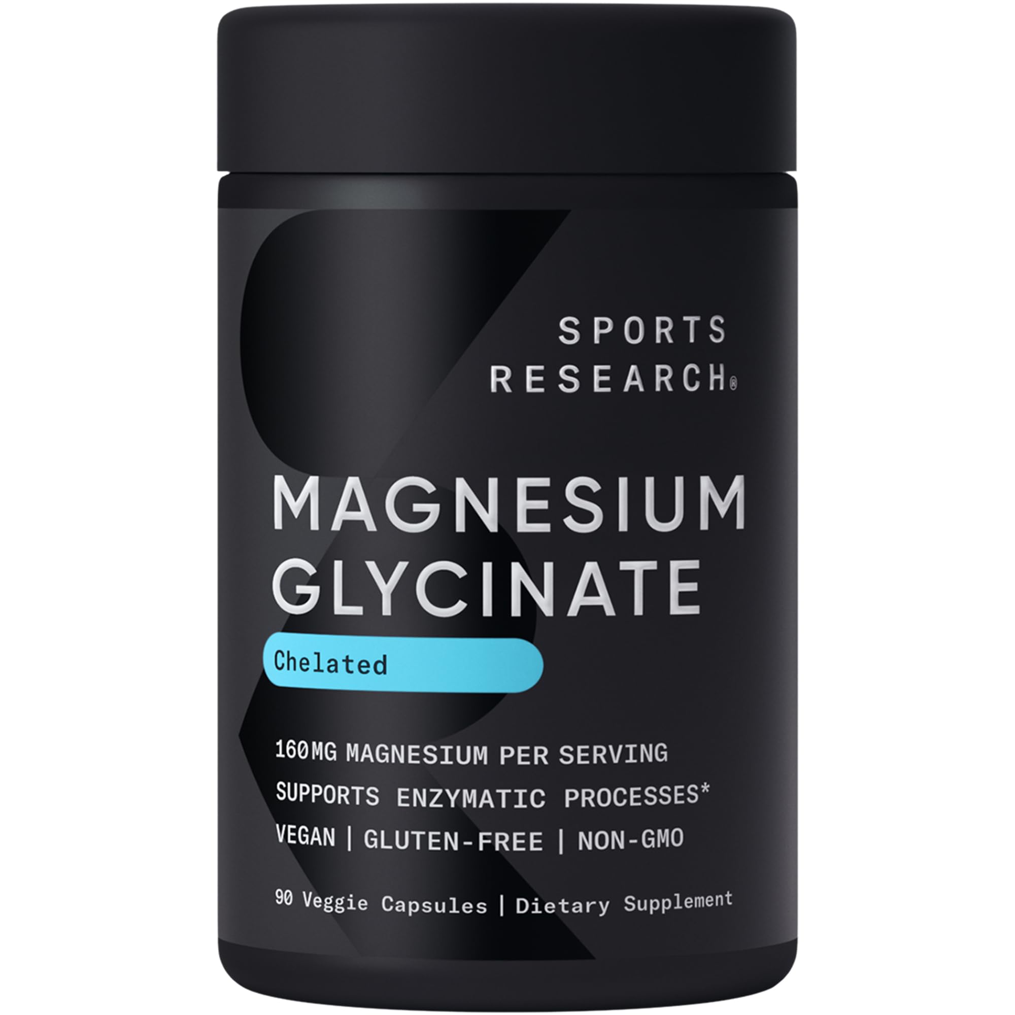 Sports Research Chelated Magnesium Glycinate 160mg (90 Vegan Capsules)