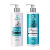 Sulfate Free Daily Nourishing Shampoo and Conditioner Set with Keratin, Brahmi & Argan Oil - 250ml each