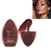 Liquid Cream Highlighter Face Contour Illuminator Makeup Waterproof Matte Bronze Beauty Wand, Red Brown