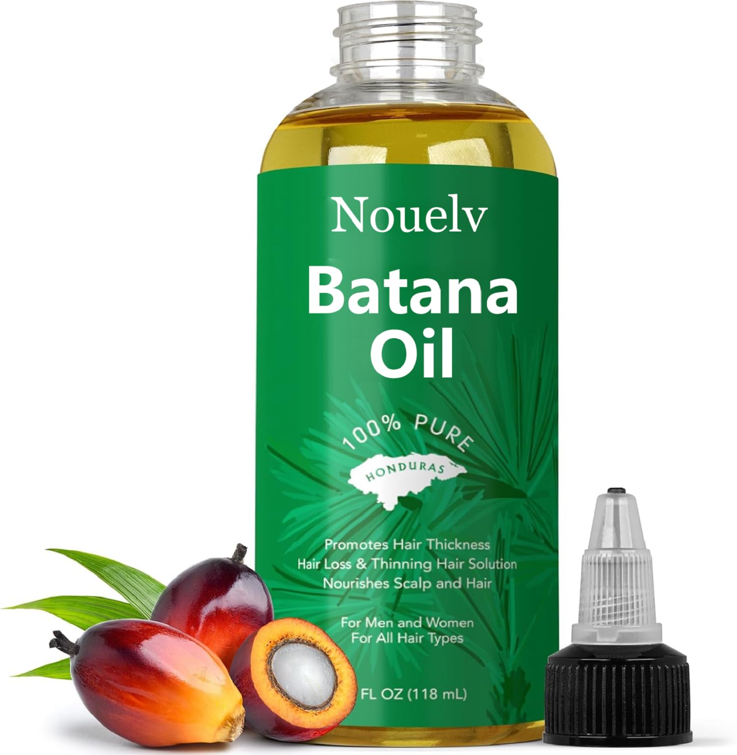 100% Pure Batana Oil for Hair Growth – Thickens & Strengthens Hair – Deeply Moisturizing Hair Oil – 4 FL OZ – Unrefined & Cold-Pressed