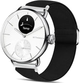 Lamshaw Compatible Withings Smartwatch Bands - 18mm 20mm Stretch Nylon Adjustable Replacement Strap for Women Men