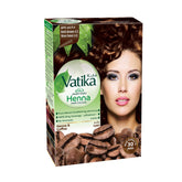 Vatika Naturals Henna Hair Colour Dark Brown (6 x 10g) - 100% Grey Coverage for Women