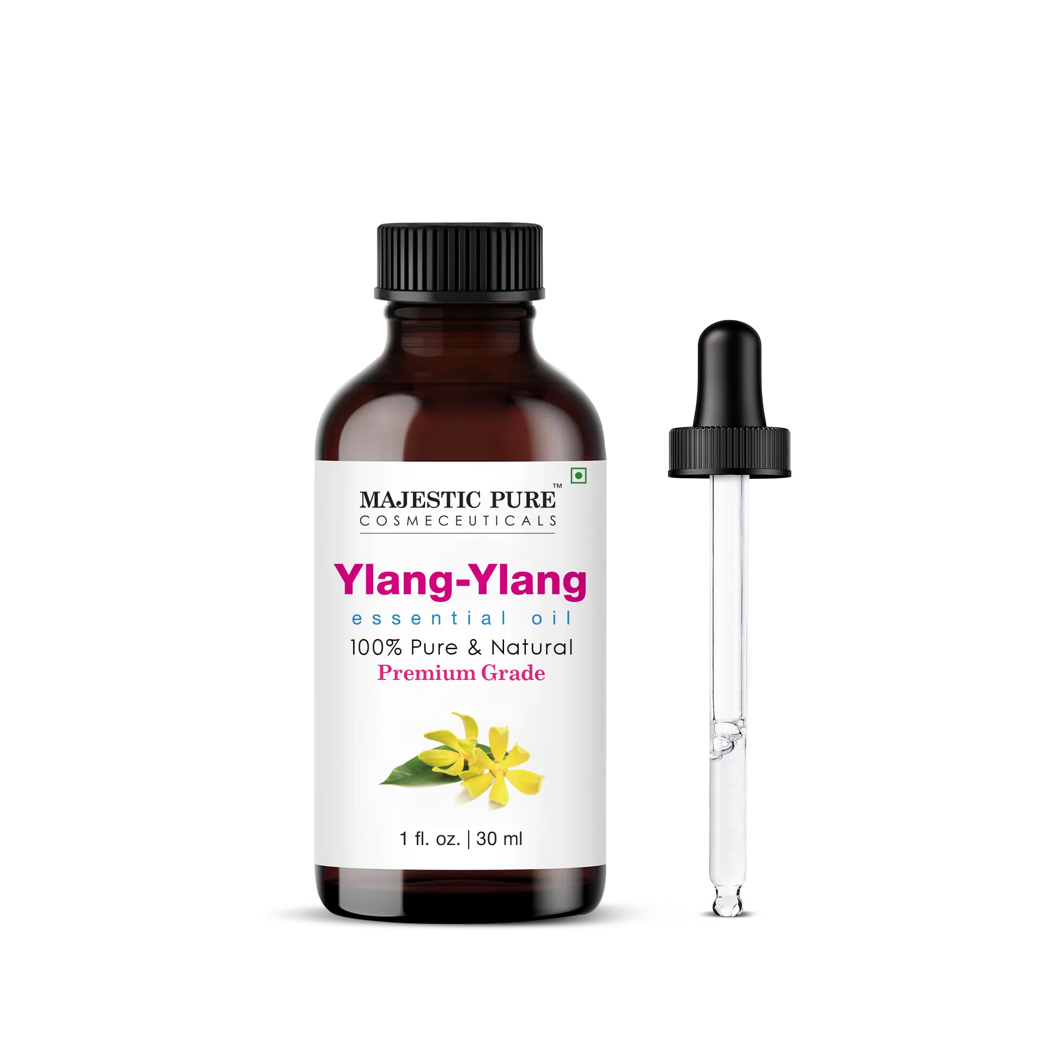 MAJESTIC PURE Ylang Ylang Essential Oil – 100% Pure & Natural, 1 Fl Oz for Hair Care, Aromatherapy & Skincare