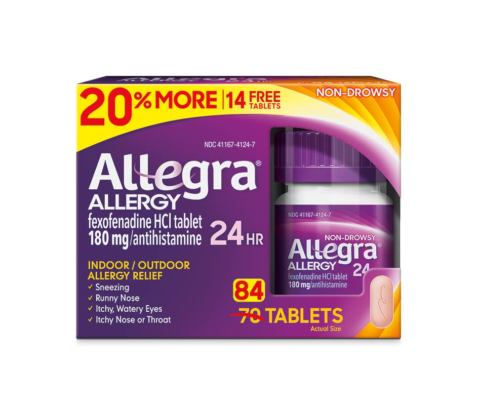 Allegra Adult Non-Drowsy Antihistamine Tablets - 84 Count 180mg