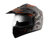 Vega Off Road Secret ISI Certified Full Face Helmet - Dual Visor (Dull Anthracite Black, Size L)