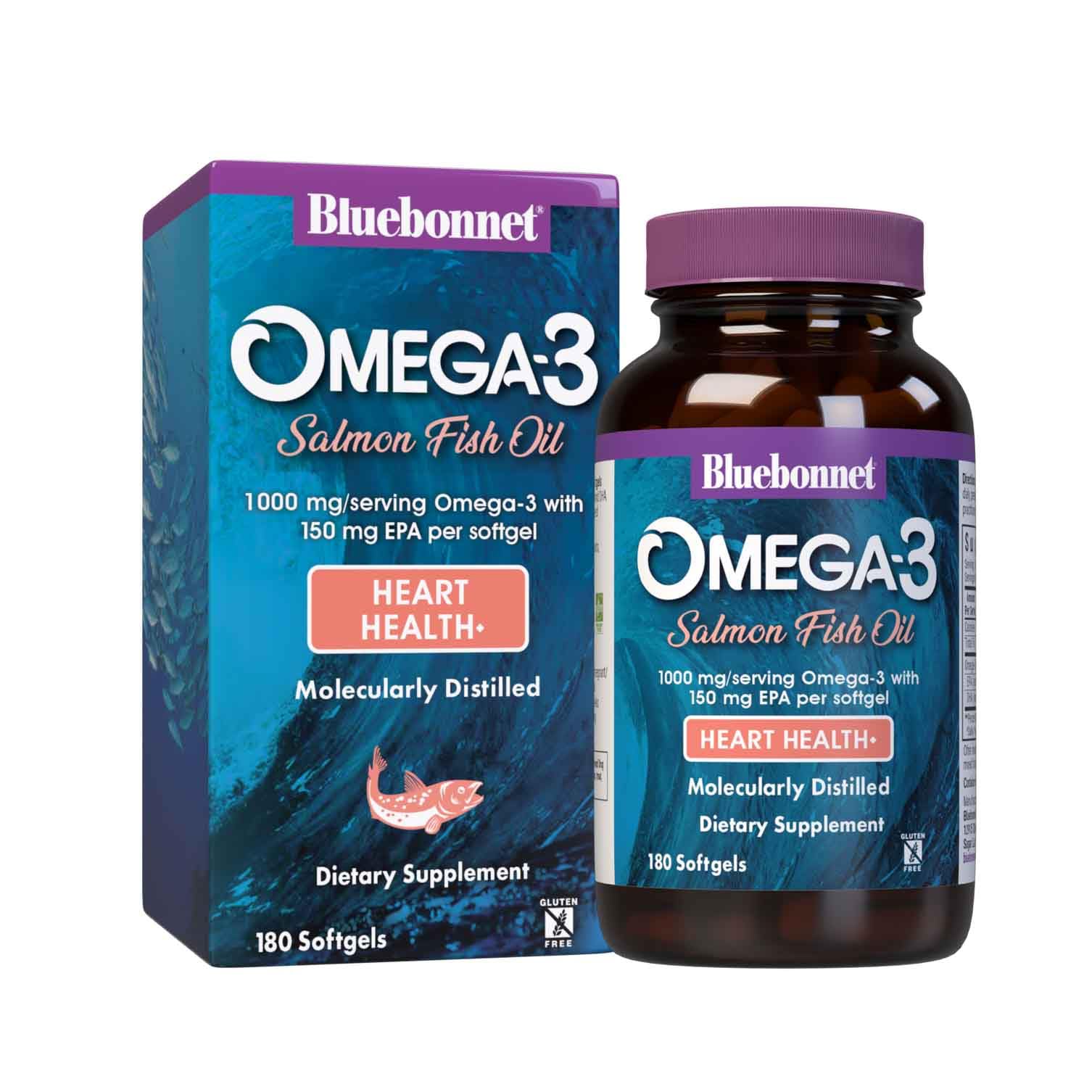 Bluebonnet Natural Omega-3 Salmon Oil 1,000 mg | 180 Softgels