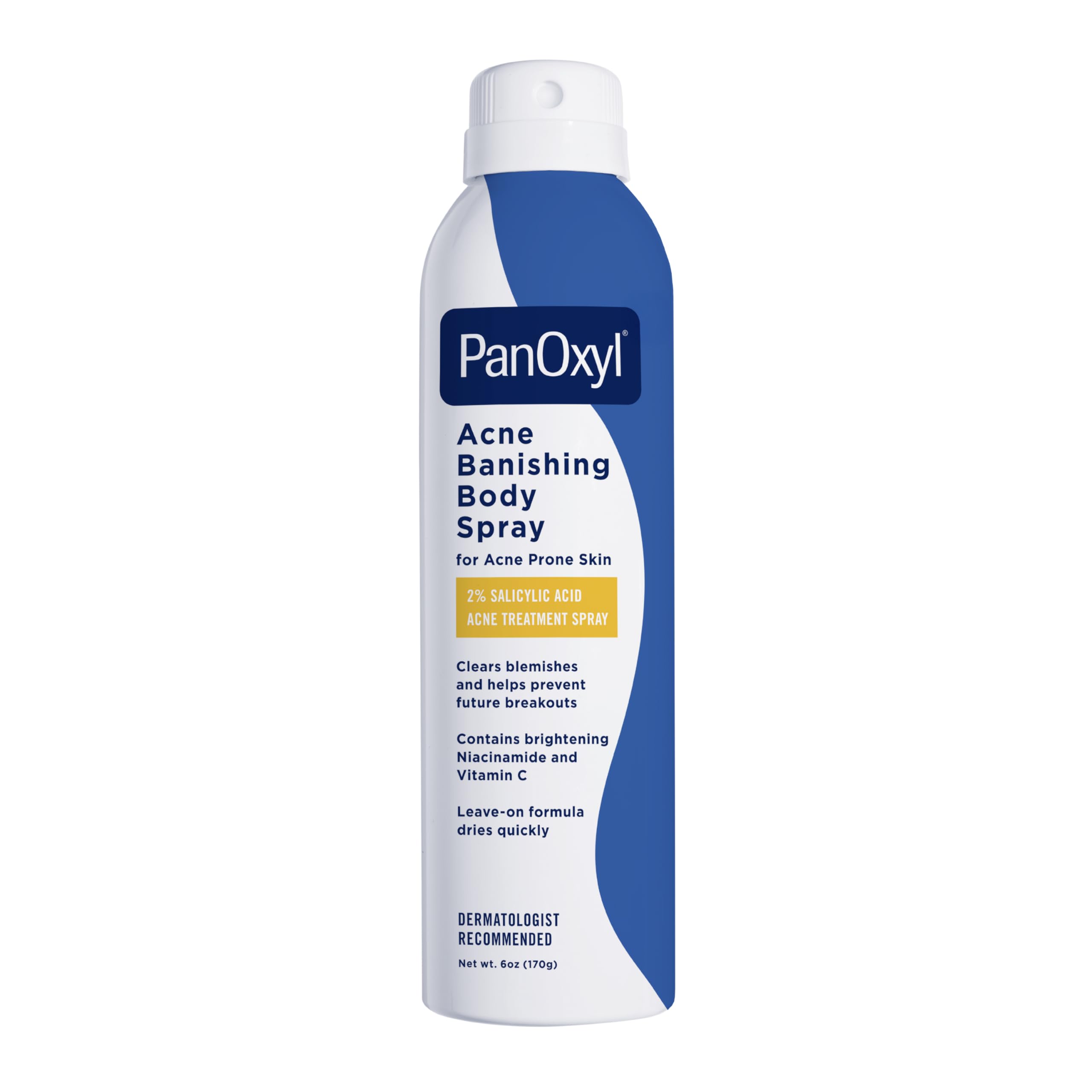 PanOxyl Acne Banishing Body Spray with 2% Salicylic Acid - 6 Oz | Pimple Treatment Spray for Stubborn Breakouts