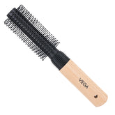 Vega Professional Round Brush - Wooden Handle, Black Head