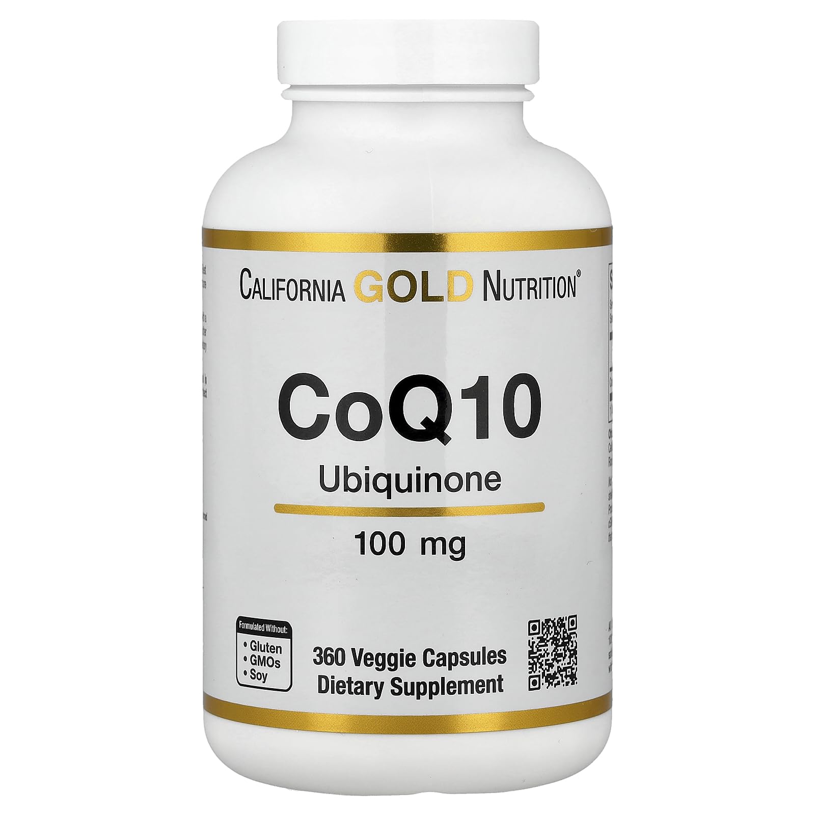California Gold Nutrition CoQ10, USP Grade Ubiquinone, 100 mg, 360 Veggie Capsules