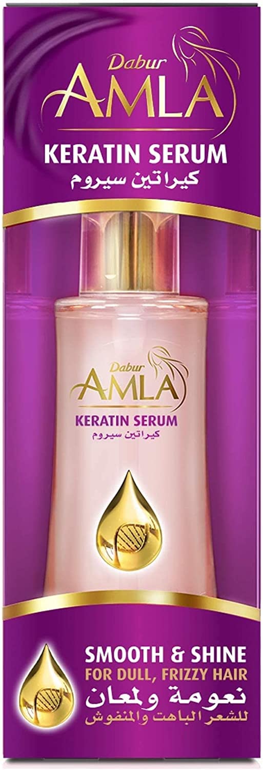 Dabur Amla Smooth & Shine Keratin Serum (50ml) - Anti-Frizz & Heat Protection