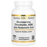 California Gold Nutrition Glucosamine Chondroitin MSM Plus Hyaluronic Acid Joint Support – 120 Veggie Capsules
