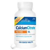 21st Century Calcium Citrate Petites + D3 - Bone Strength & Absorption - 200 Tablets