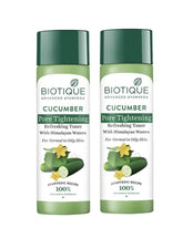 Biotique Cucumber Pore Tightening Toner - Ayurvedic & Organic - 120mL (Pack of 2)