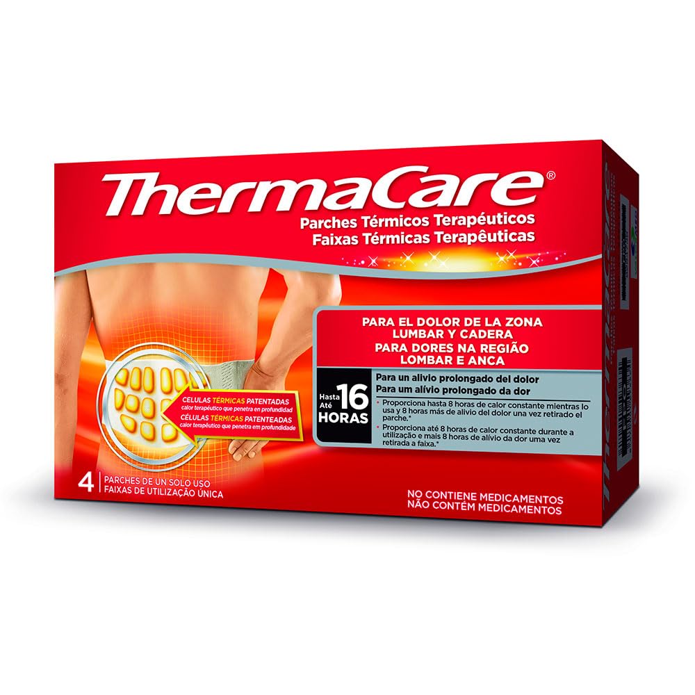 ThermaCare Therapeutic Pain Patches for Lumbar & Hip - 4 Pack Drug-Free Heat Relief