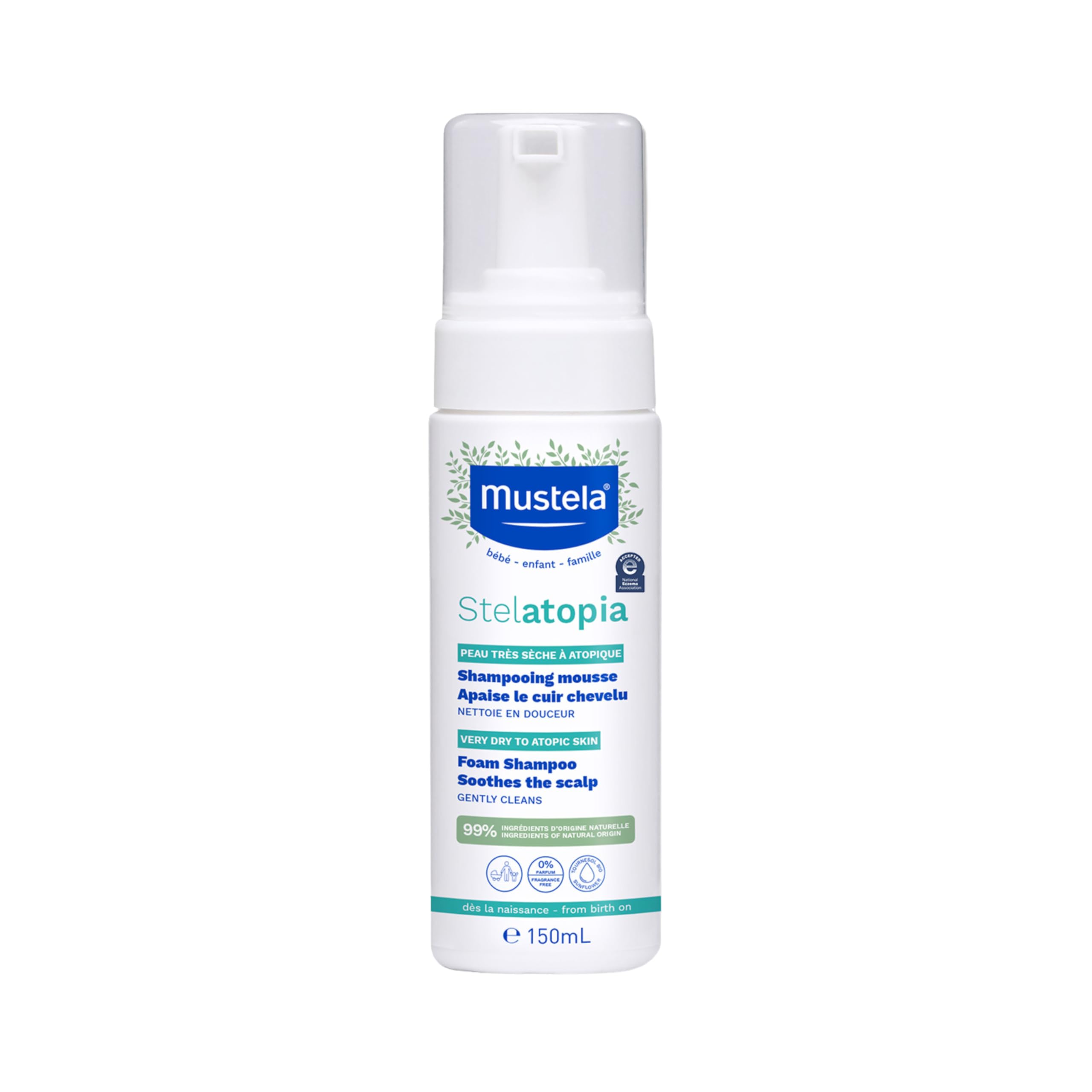 Mustela Stelatopia Foam Shampoo for Eczema-Prone Skin - 5.07 Ounce
